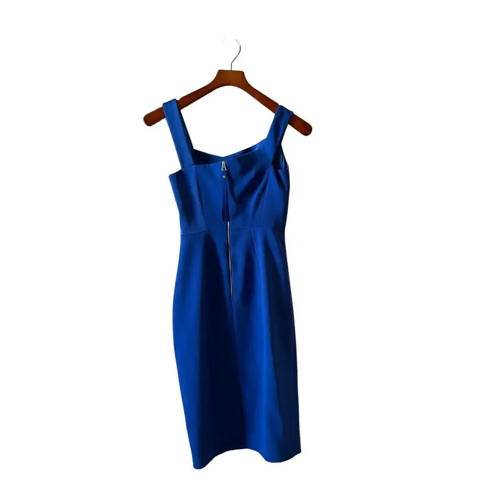 Karen Millen Asymmetric Strap Bodycon Dress Royal Blue 4
